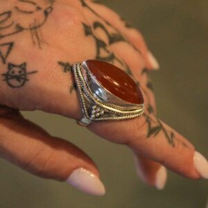 Cornelian Silver Ring
