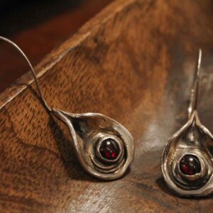Garnet Silver Earrings