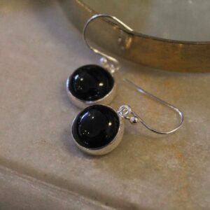 Onyx Silver Earrings