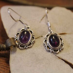 Ασημένια Σκουλαρίκια με Αμέθυστο