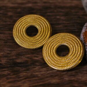 Goldplated-Brass Round Earrings