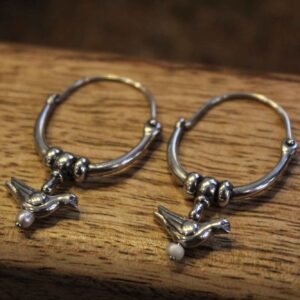Silver Dove Hoops