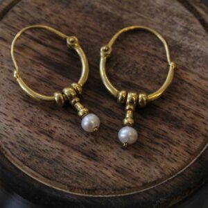 Small Goldplated Hoops with Freshwater Pearls
