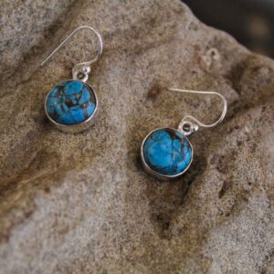 Silver earrings with Turquoise Copper