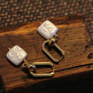 Ατσάλινα Σκουλαρίκια-Κρίκοι με Μαργαριτάρια