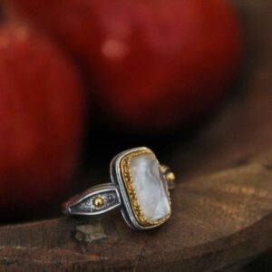 Silver Ring with Goldplated Parts