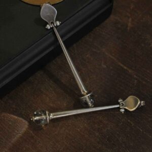 Long Silver Earrings with Round Crystals