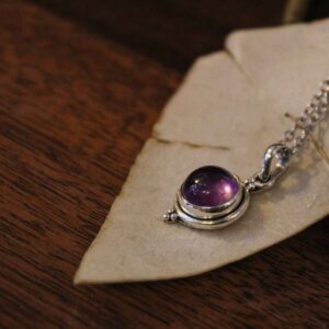 Small Silver Pendant with Amethyst