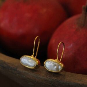 Silver Goldplated Earrings with Pearls
