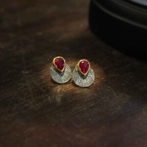 Small Stud Earrings with Zirconia Drops