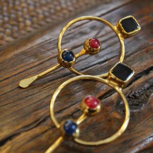 Triple Color Long Earrings