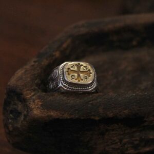 Ασημένιο Δαχτυλίδι IC XC NIKA με Μπρούτζινα Μέρη