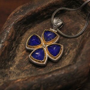 Silver Byzantine Cross with Goldplated Parts