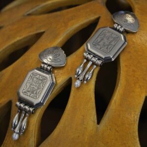 Engraved Silver Earrings