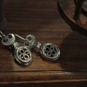 Small Silver Earrings with Enamel