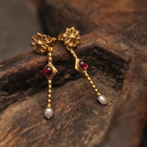 Small Stud Earrings with Semiprecious Stones