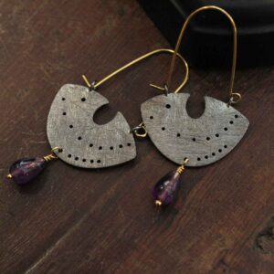 Half Round Geometric Earrings