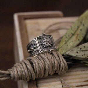 Ασημένιο Δαχτυλίδι Ρόδακας - Σχέδιο 1