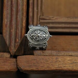 Ασημένιο Δαχτυλίδι Ρόδακας - Σχέδιο 2