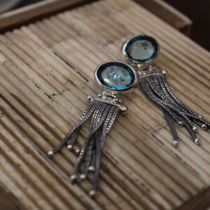 Aquamarine Silver Earrings
