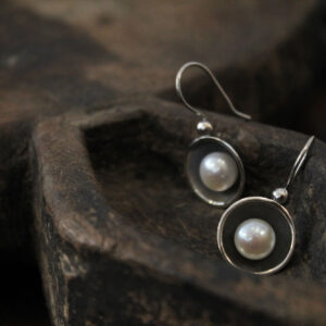 Oxidized Silver Hanging Earrings