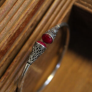 Engraved Cuff with Ruby