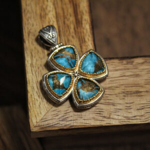 Turquoise Copper Byzantine Cross