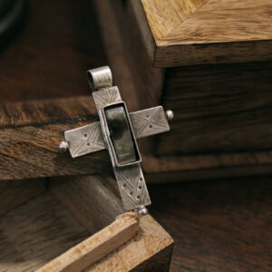 Engraved Cross with Mother of Pearl
