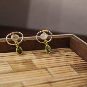 Moonstone and Peridot Earrings