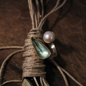 Green Amethyst Adjustable Ring