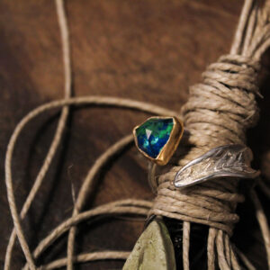 Malachite - Azurite Leaf Ring