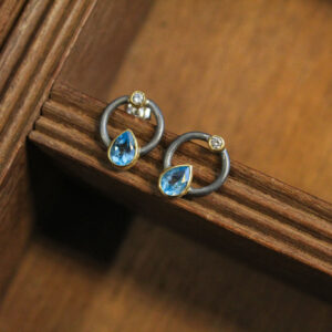 Διάτρητα Σκουλαρίκια με Swiss Topaz