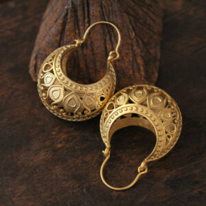 Ανάγλυφα Σκουλαρίκια Μπόχο - Χρυσά