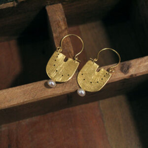 Geometric Gold Bags with Pearls