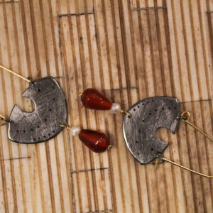 Double Stone Geometric Earrings