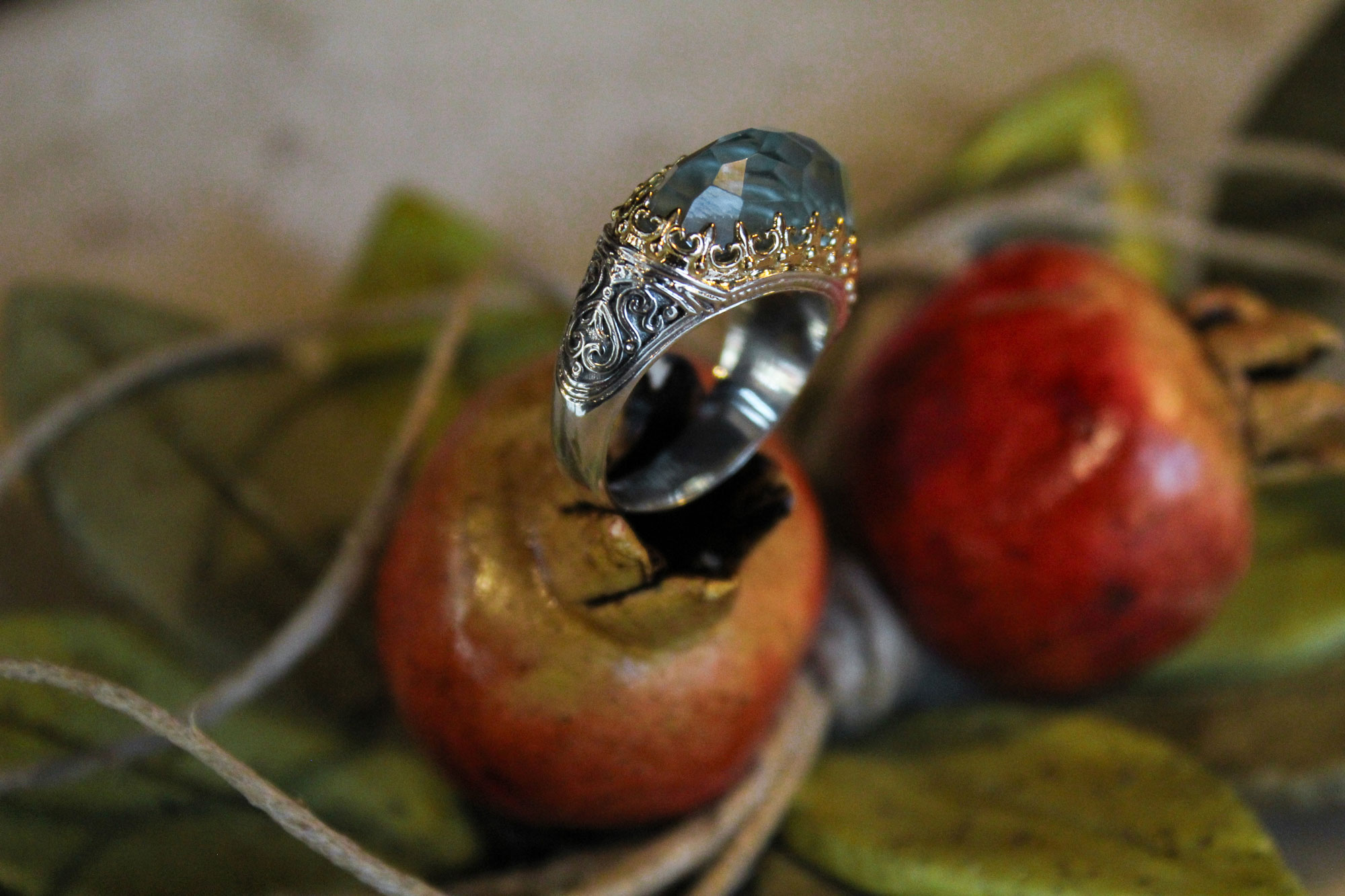 Aegean colors Katheto Ring in 18K Gold and Sterling Silver - Image 3