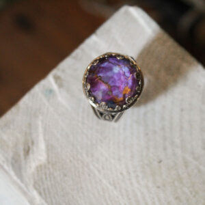 Aegean colors big Round Ring in Sterling Silver