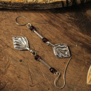 Garnet Leaves Earrings