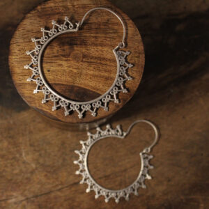 Sun Earrings in Silver Color