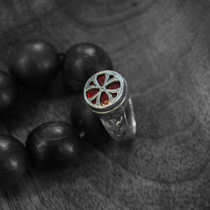 Red Enamel Flower Ring