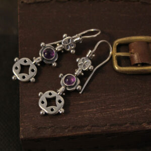 Thin Amethyst Earrings