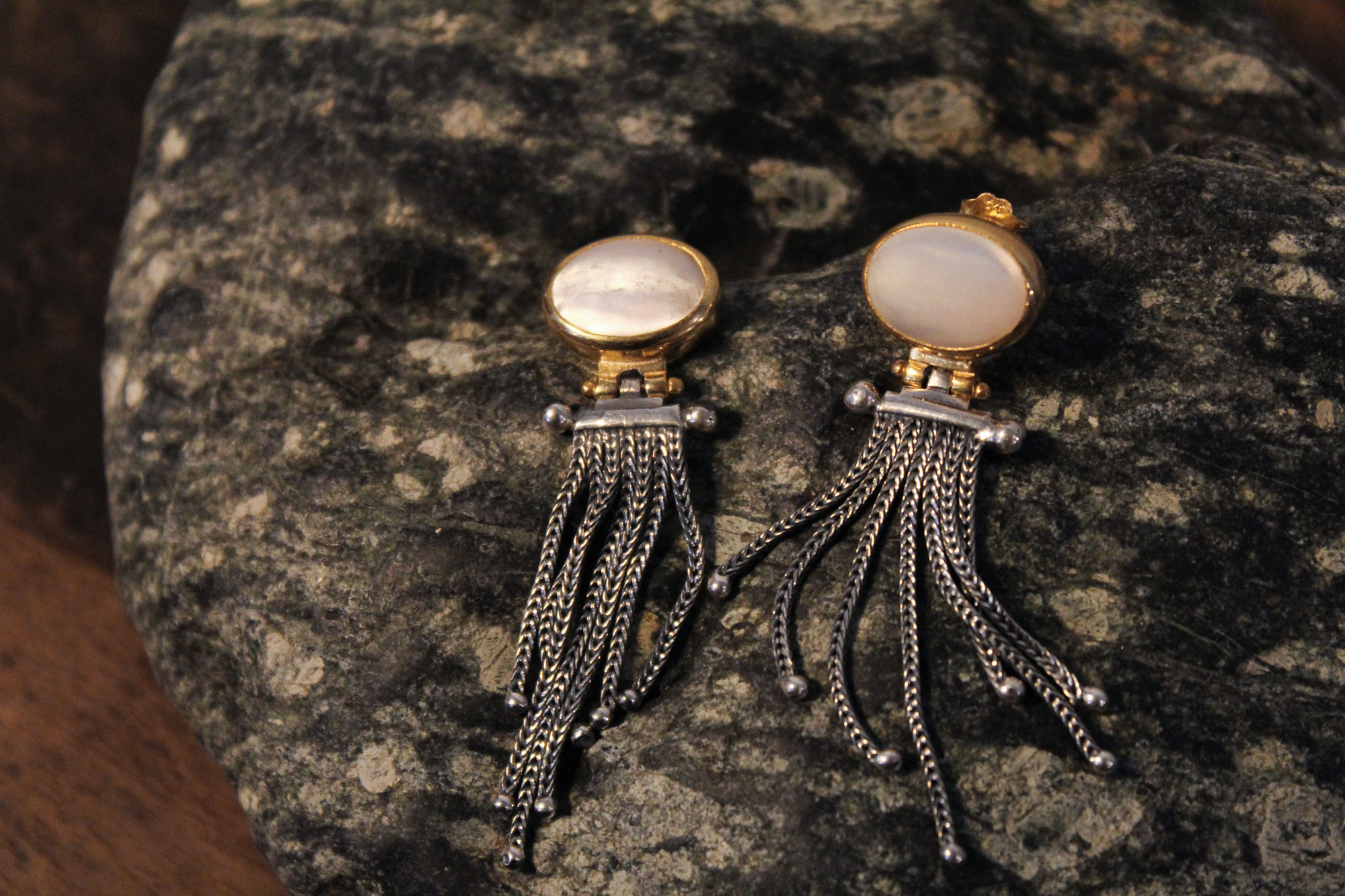 Mother of Pearl Long Earrings