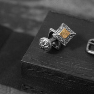 Cufflinks in Silver with 22K Gold Parts