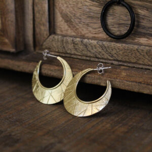 Half Moon Brass Hoops
