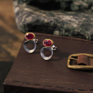 Small Triple Color Stud Earrings