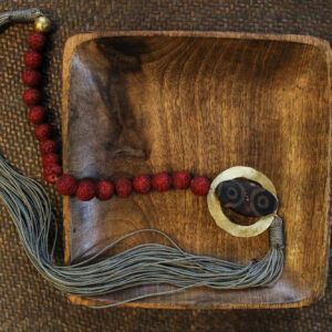 Long Statement Necklace with Lava Stones