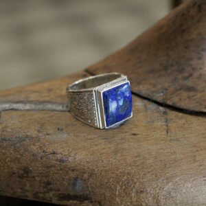 Classic men Silver Ring with Lapis