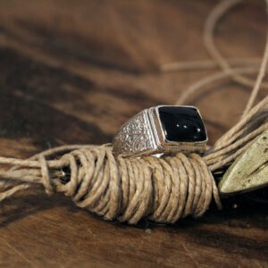 Classic men Silver Ring with Black Onyx