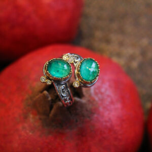 Double Malachite Silver Ring