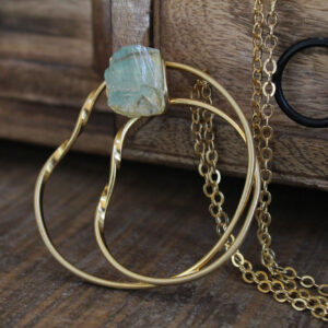 Improvisation Μακρύ Κολιέ με Aquamarine
